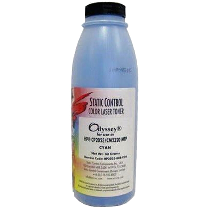

Тонер Static Control HP2025-80B-COS, бутыль 80 г, голубой, совместимый для CLJ CP2025 / CM2320MFP, HP2025-80B-COS