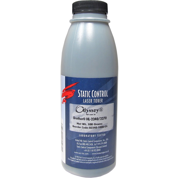 

Тонер Static Control B2240-100B-OS, банка 100г, черный, совместимый, для Brother Brother HL-2240 / 2270, B2240-100B-OS