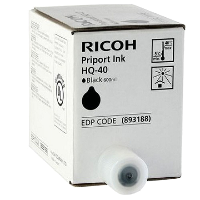 

Чернила Ricoh 893188/817225 type HQ40 для Priport JP4500/DX4542, Black (600мл), Черный, 893188/817225