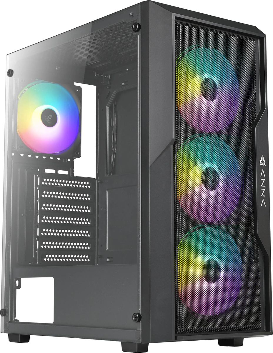 

Корпус Azza Fighter CSAZ-290, ATX, Midi-Tower, USB 3.0, RGB подсветка, черный, без БП (CSAZ-290 FIGHTER), CSAZ-290