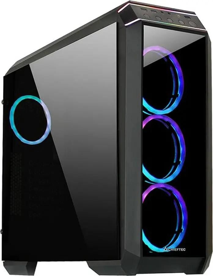 

Корпус Chieftec APEX, ATX, Midi-Tower, 2xUSB 3.0, USB Type-C, RGB подсветка, черный, без БП (GA-01B-TG-OP), APEX