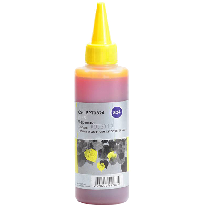 

Чернила Cactus CS-I-EPT0824, 100 мл, желтый, совместимые для Epson Stylus Photo R270 / 290 / RX590, CS-I-EPT0824