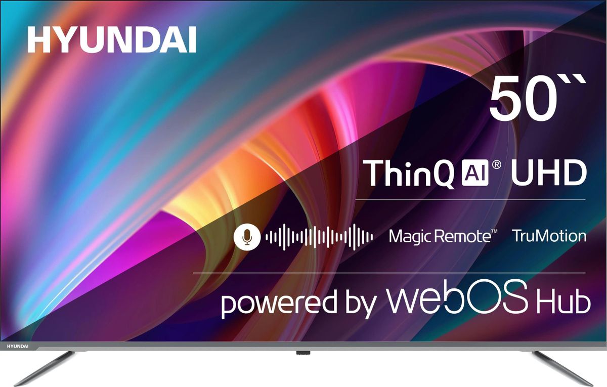 

Телевизор 50" Hyundai H-LED50BU7100, 3840x2160, DVB-T /T2 /C, HDMIx3, USBx2, WiFi, Smart TV, серый (H-LED50BU7100), H-LED50BU7100