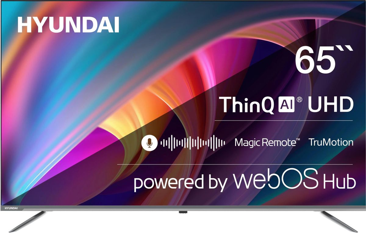 

Телевизор 65" Hyundai H-LED65BU7100, 3840x2160, DVB-T /T2 /C, HDMIx3, USBx2, WiFi, Smart TV, серый (H-LED65BU7100), H-LED65BU7100