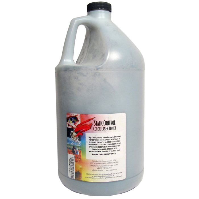

Тонер Static Control OKIUNIV-1KG-K, бутыль 1 кг, черный, совместимый для Oki OKI C3300N / 5500 / 9600 / 9650 / 9800, OKIUNIV-1KG-K