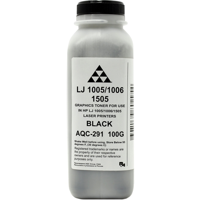 Тонер AQC AQC-291, бутыль 100 г, черный, совместимый для LJ 1005 / 1006 / 1505