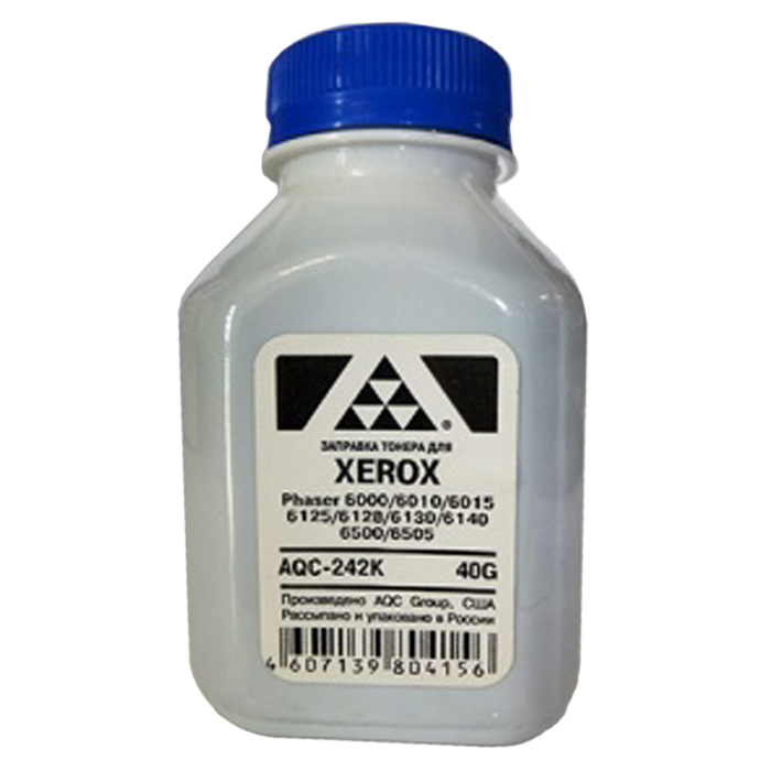Тонер AQC AQC-242K, бутыль 40 г, черный, совместимый для Xerox Xerox Phaser 6000 / 6010 / 6015 / 6125 / 6128 / 6130 / 6140 / 6500 / 6505