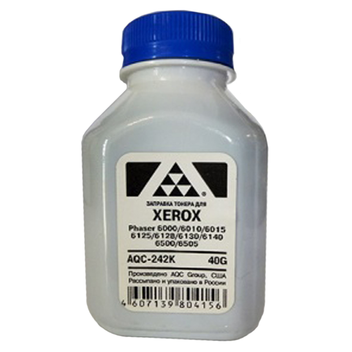 

Тонер AQC AQC-242K, бутыль 40 г, черный, совместимый для Xerox Xerox Phaser 6000 / 6010 / 6015 / 6125 / 6128 / 6130 / 6140 / 6500 / 6505, AQC-242K