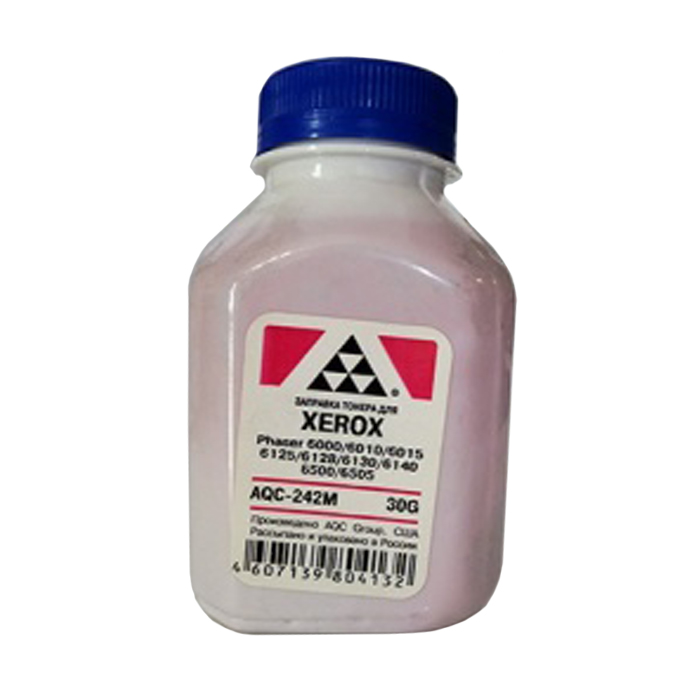 Тонер AQC AQC-242M, бутыль 30 г, пурпурный, совместимый для Xerox Xerox Phaser 6000 / 6010 / 6015 / 6125 / 6128 / 6130 / 6140 / 6500 / 6505