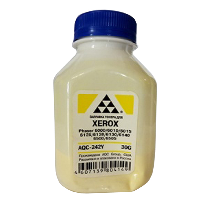 Тонер AQC AQC-242Y, бутыль 30 г, желтый, совместимый для Xerox Xerox Phaser 6000 / 6010 / 6015 / 6125 / 6128 / 6130 / 6140 / 6500 / 6505
