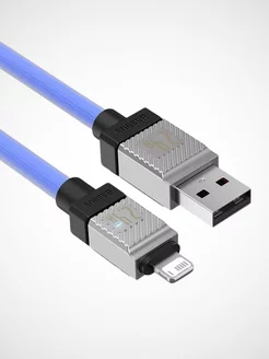 

Кабель USB-Lightning 8-pin, экранированный, быстрая зарядка, 2.4А, 2 м, синий, Baseus CoolPlay CAKW000503 (CAKW000503), CAKW000503