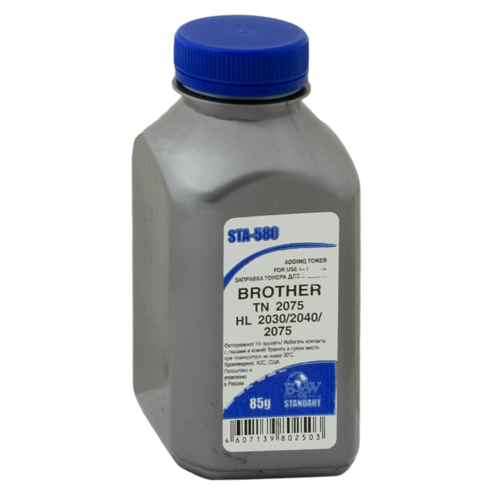 

Тонер B&W STA-580, бутыль 85 г, черный, совместимый для Brother Brother TN 2075 / 2085 / 2135 / 2175, HL 2030 / 2035 / 2040 / 2075 / 2140 / 2150 / 2170, STA-580