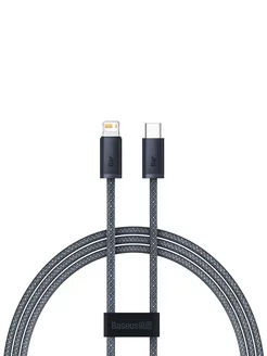

Кабель USB Type-C-Lightning 8-pin, экранированный, быстрая зарядка, 2.4А, 20 Вт, 2 м, серый, Baseus Dynamic Series CALD000116 (CALD000116), CALD000116