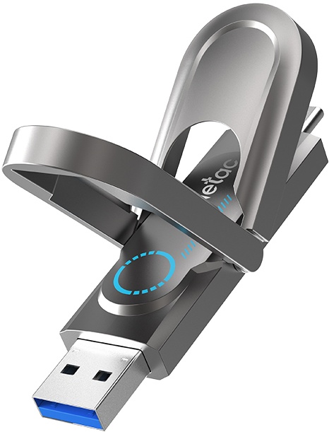 

Флешка 512Gb USB 3.2 Gen 1 (USB-A + USB Type-C) Netac US9, темно-серый (NT03US9C-512G-32TA)