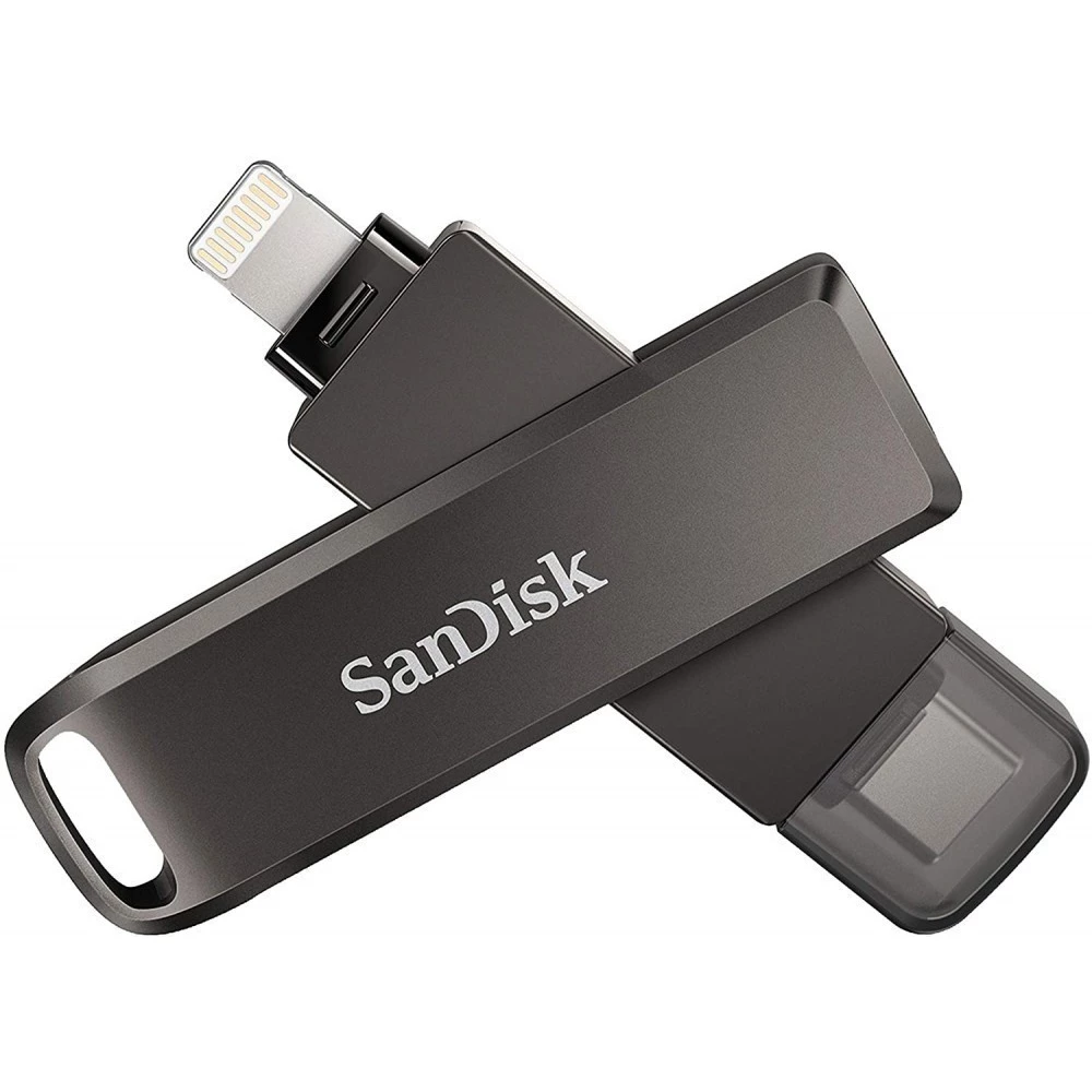 

Флешка 64Gb USB 3.2 Gen1 Type-C/Lightning Sandisk iXpand Luxe, черный (SDIX70N-064G-GG6NN)