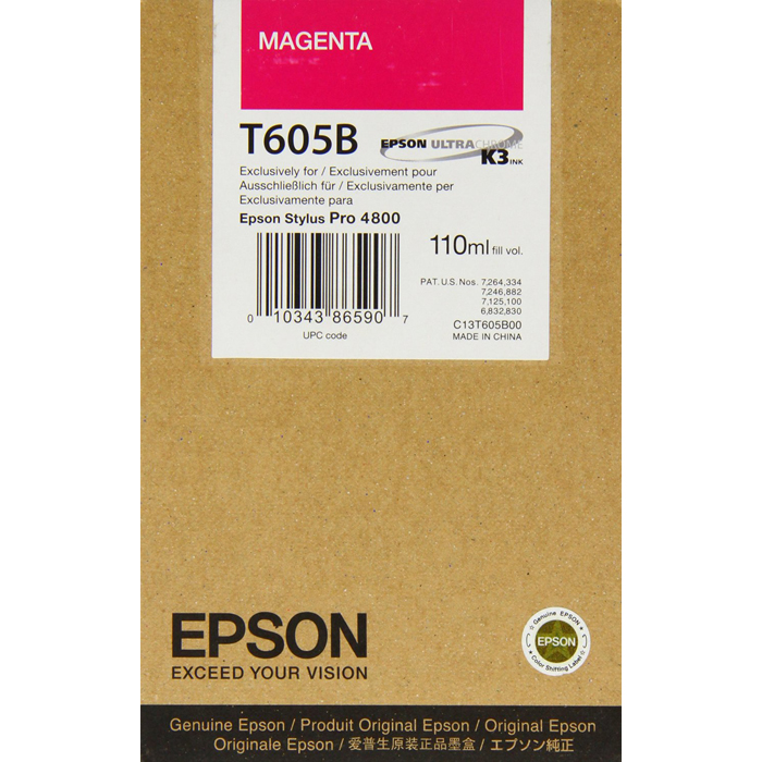 Картридж Epson T605B (C13T605B00), пурпурный, 110 мл