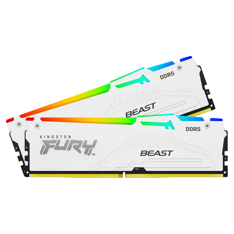 

Комплект памяти DDR5 DIMM 64Gb (2x32Gb), 5600MHz, CL36, 1.25V, Kingston FURY Beast White RGB EXPO (KF556C36BWEAK2-64) Retail, KF556C36BWEAK2-64