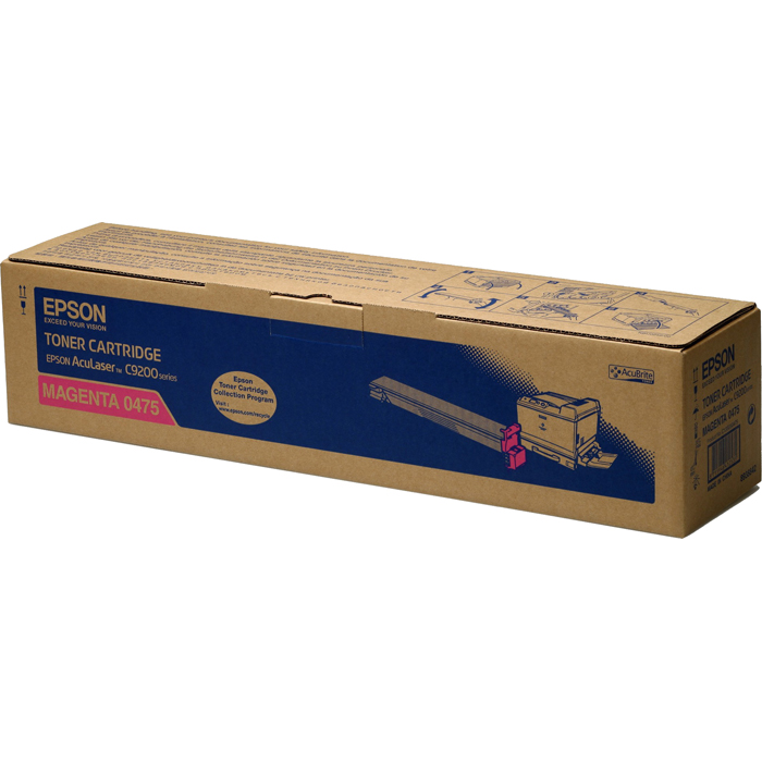 

Картридж лазерный Epson 0475/C13S050475, пурпурный, 1шт., 14000 страниц, оригинальный, для Epson AcuLaser C9200, 0475