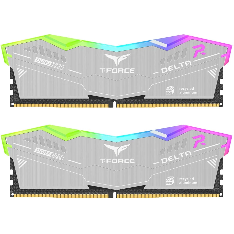 

Комплект памяти DDR5 DIMM 32Gb (2x16Gb), 6400MHz, CL32, 1.35V, Team Group T-Force Delta RGB ECO (FF2D532G6400HC32ADC01) Retail, FF2D532G6400HC32ADC01