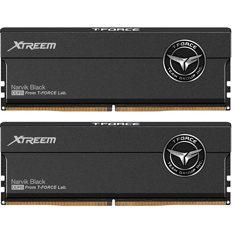 

Комплект памяти DDR5 DIMM 32Gb (2x16Gb), 6400MHz, CL32, 1.35V, Team Group T-Force Xtreem Black (FFXD532G6400HC32ADC01) Retail, FFXD532G6400HC32ADC01