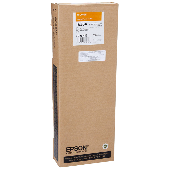 Картридж Epson T636A (C13T636A00), оранжевый, 700 мл