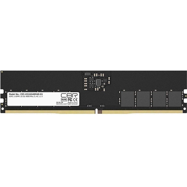 

Память DDR5 DIMM 16Gb, 4800MHz, CL40, 1.1V, CBR (CD5-US16G48M40-01) Retail, CD5-US16G48M40-01
