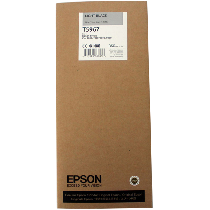 

Картридж струйный Epson T5967 (C13T596700), серый, оригинальный, объем 350 мл для Epson Epson Stylus Pro 9900 / 7900 / 9890 / 7890, T5967