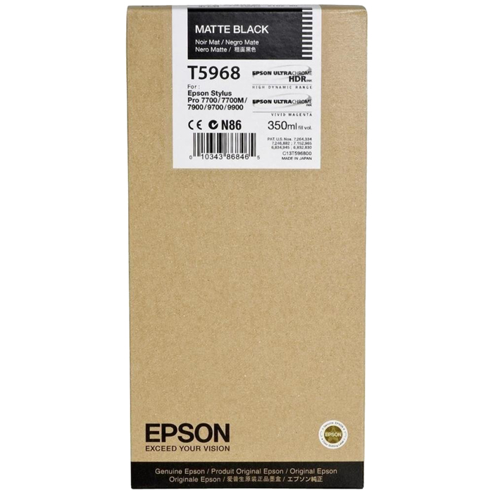 Картридж Epson T5968 (C13T596800), матовый черный, 350 мл