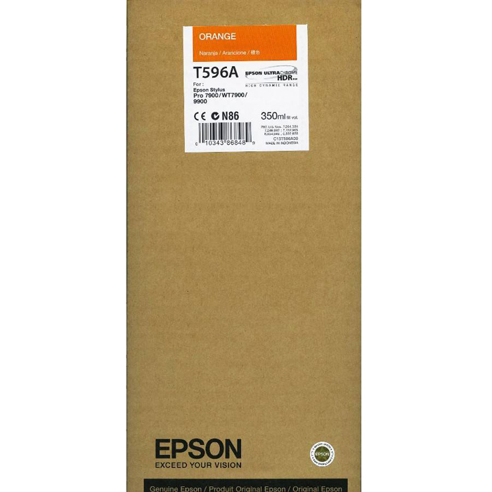 Картридж Epson T596A (C13T596A00), оранжевый, 350 мл