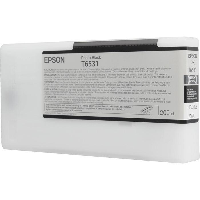 

Картридж струйный Epson T6531 (C13T653100), черный, оригинальный, объем 200мл, для Epson Stylus Pro 4900 / 4900 Design Edition, T6531