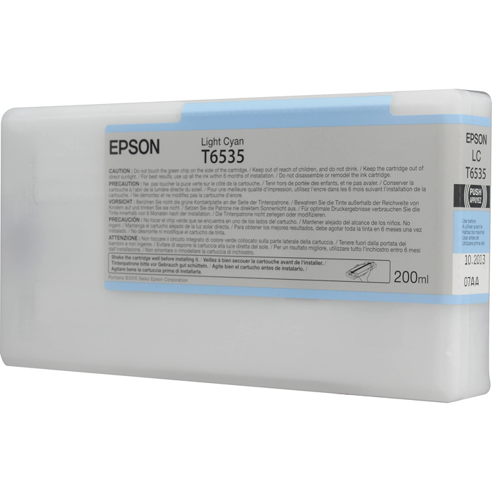 

Картридж струйный Epson T6535 (C13T653500), светло-голубой, оригинальный, объем 200мл, для Epson Stylus Pro 4900 / 4900 Design Edition, T6535
