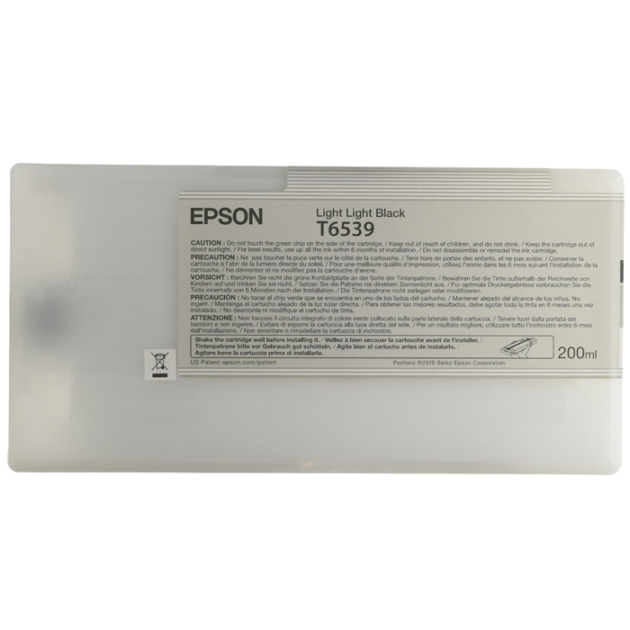 

Картридж струйный Epson T6539 (C13T653900), светло-серый, оригинальный, объем 200мл, для Epson Stylus Pro 4900 / 4900 Design Edition, T6539