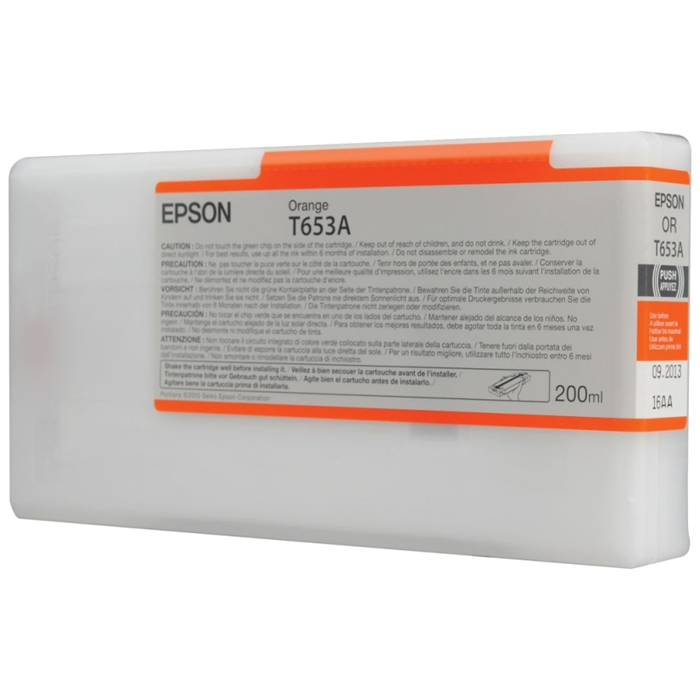 

Картридж струйный Epson T653A (C13T653A00), оранжевый, оригинальный, объем 200мл, для Epson Stylus Pro 4900 / 4900 Design Edition, T653A