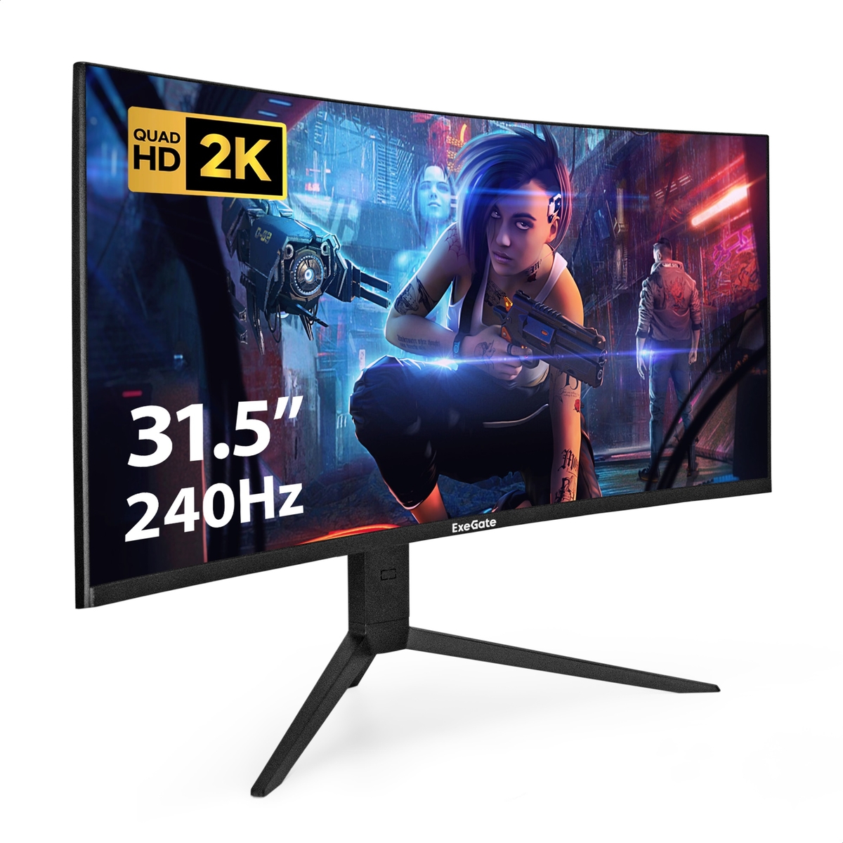 

Монитор 31.5" ExeGate Combat EC3207TA VA, изогнутый, 2560x1440 (16:9), 300кд/м2, 240 Гц, 1 мс, 178°/178°, HDMI, DisplayPort, USB-Hub, черный (EX297503RUS), Combat EC3207TA