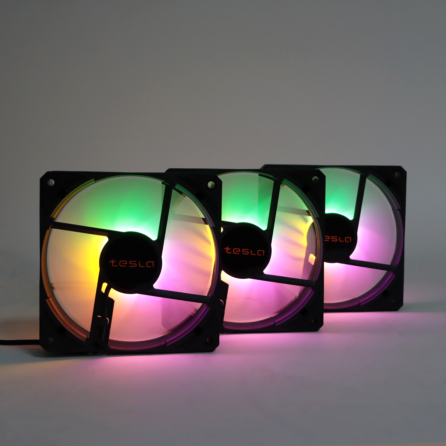 Комплект вентиляторов TESLA RGB120 LB3, 120 мм, 3шт, FRGB