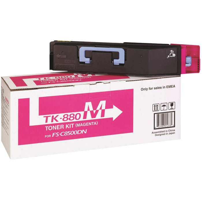 

Картридж лазерный Kyocera TK-880M/1T02KABNL0, пурпурный, 18000 страниц, оригинальный, для Kyocera FS-C8500DN, TK-880M