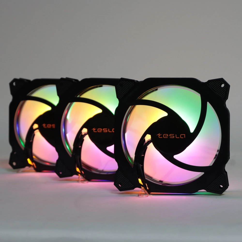 

Комплект вентиляторов TESLA RGB120 RB3, 120 мм, 1200rpm, 21 дБ, 3-pin+4-pin Molex, 3шт, черный, FRGB подсветка (TSL-120-RB3), RGB120 RB3