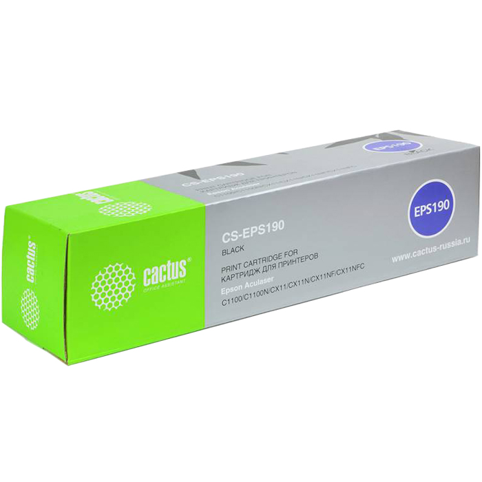 

Картридж лазерный Cactus CS-EPS190 (C13S050190), черный, 4000 страниц, совместимый, для Epson AcuLaser C1100 / CX11