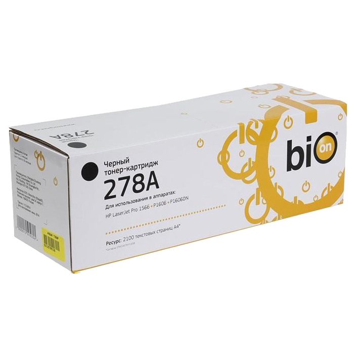 Картридж лазерный Bion BCR-CE278A, черный, 2100 страниц, совместимый для P1560/1566/1600(USA)/1606