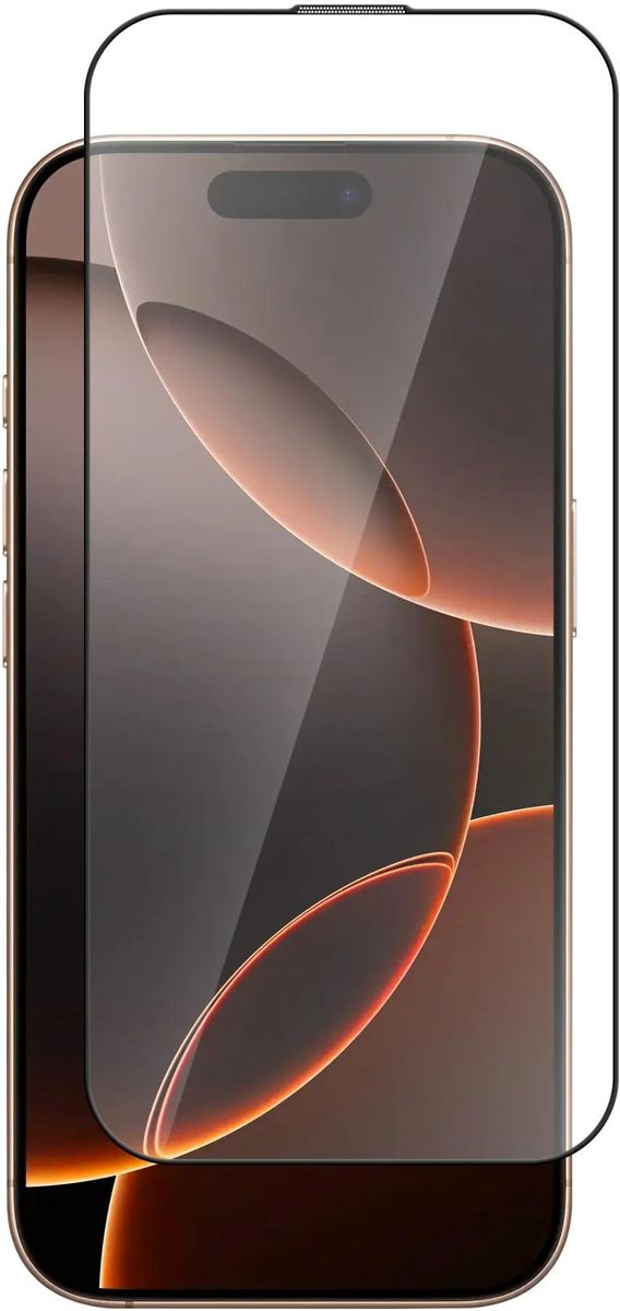 

Защитное стекло BoraSCO для экрана смартфона Apple iPhone 16 Pro, Full Screen/Full Glue, поверхность матовая, черная рамка, 2.5D (73684)