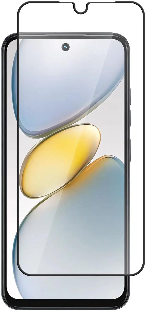 

Защитное стекло BoraSCO для экрана смартфона Tecno, Full Screen/Full Glue, поверхность матовая, черная рамка, 2.5D (73748)