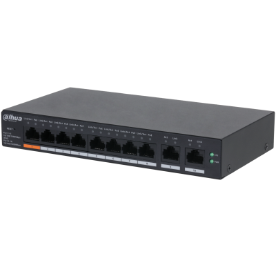 

Коммутатор Dahua CS4010-8GT-60, управляемый, кол-во портов: 8x1 Гбит/с, кол-во SFP/uplink: RJ-45 2x1 Гбит/с, установка в стойку, PoE: 8x60 Вт (макс. 60 Вт) (DH-CS4010-8GT-60), CS4010-8GT-60