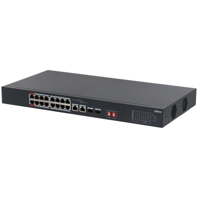 

Коммутатор Dahua S3218-16ET-190, кол-во портов: 16x100 Мбит/с, кол-во SFP/uplink: combo RJ-45/SFP 2x1 Гбит/с, установка в стойку, PoE: 16x90 Вт (макс. 190 Вт) (DH-S3218-16ET-190), S3218-16ET-190