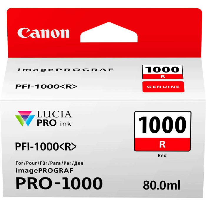 

Картридж струйный Canon PFI-1000 R (0554C001), красный, оригинальный, объем 80 мл для Canon Canon imagePROGRAF PRO-1000, PFI-1000 R
