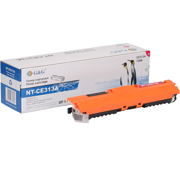 

Картридж лазерный G&G NT-CE313A (126A/CE313A), пурпурный, 1000 страниц, совместимый для LaserJet Pro CP1025 / CP1025nw / M275 / CP1025 / CP1025nw / 100 M175a / 100 M175nw