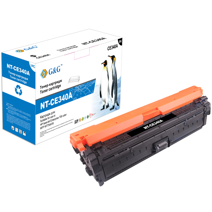 

Картридж лазерный G&G NT-CE340A, черный, 13500 страниц, совместимый для LaserJet Enterprise 700 M775