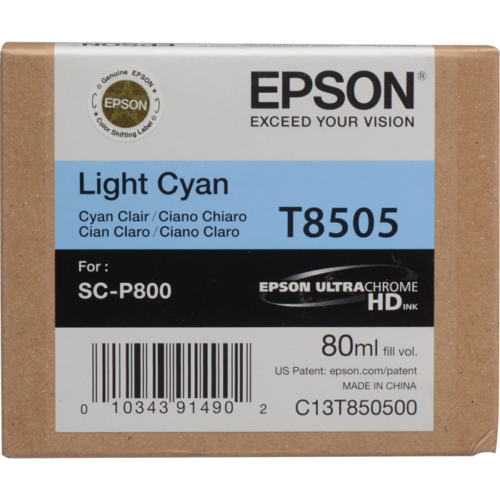 Картридж Epson T8505 (C13T850500), светло-голубой, 80 мл
