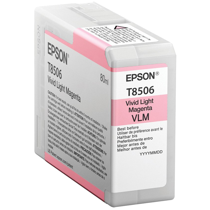 

Картридж струйный Epson T8506 (C13T850600), светло-пурпурный, оригинальный, объем 80 мл для Epson Epson SureColor SC-P800, T8506