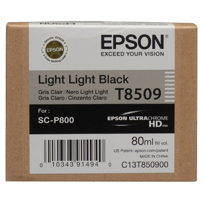 

Картридж струйный Epson T8509 (C13T850900), светло-серый, оригинальный, объем 80 мл для Epson Epson SureColor SC-P800, T8509