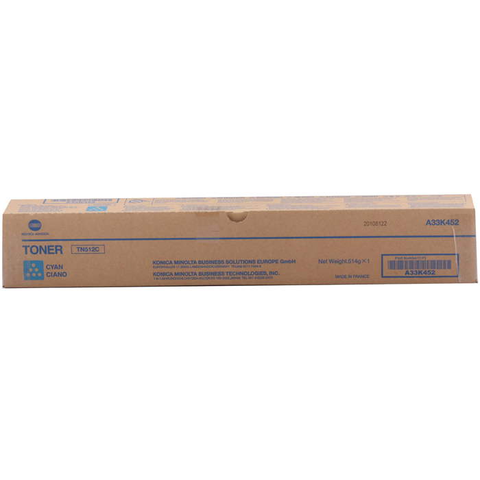 

Картридж лазерный Konica Minolta TN-512C/A33K452, голубой, 26000 страниц, оригинальный для Bizhub C454/C554, TN-512C